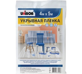 Пленка укрывная 4*5 м. 8мкм UNIBOB (80 шт) арт 40186